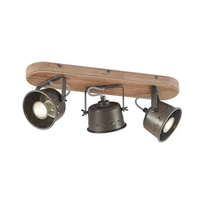 Image of Ceiling Light &#039;Rubinjo&#039; dimmable (Vintage, Antique) in Black Made of Metal for e.g. Living Room &amp; Dining (3 Sources, GU10) from Lindby floodlight, Spotlight