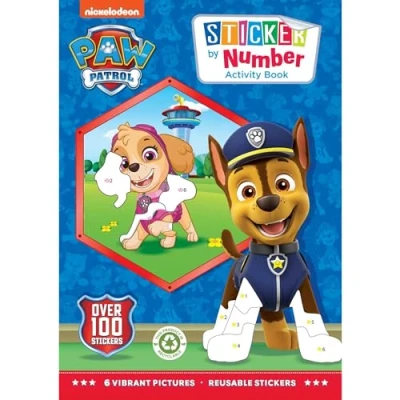 Image of ALLIGATOR Paw Patrol Sticker by Number Book, Numbers for Kids, NumbersPaw Stickers, Activity Reusable Book