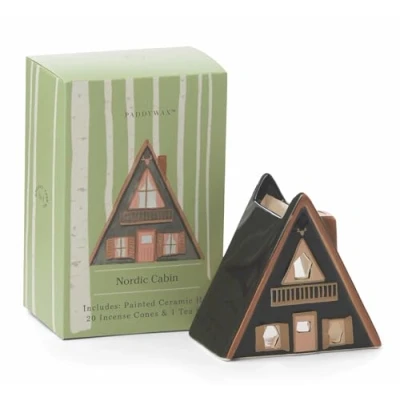 Image of Paddywax House Incense Holder Gift Set, Ceramic, Multicolored, 20 Cones &amp; 1 Tealight