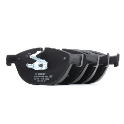 Image of BP1351, E990R019042698 Brake pad set BOSCH 0 986 494 429 Low Metallic with anti squeak plate, piston clip BMW: 7, 5 Saloon, 6 Gran Coupe