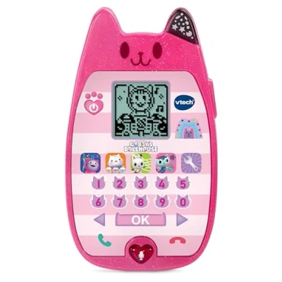 Image of VTech Gabby&#039;s Dollhouse A Meow Zing Phone, Official Toy, Interactive Role Play Toy Phone with Voice Activation, Ringtones &amp; Games, Gift for Ages 3, 4+ Years, English Version