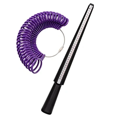 Image of Meowoo Ring Sizer UK, A Z Measurement Tool UK Sizes, Finger Size Measure, with Clear Scale, Easy to Use, Gauge for Women, Men (Plastic Set)