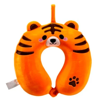 Image of Relaxeazzz Alfie the Tiger Adoramals Plush Memory Foam Travel Pillow Neck Flight Airplane For Kids Pillows Cushion Sleeping Pain Adults Airport Essentials