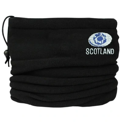 Image of TeddyT&#039;s Scotland Rugby Ball &amp; Scottish Thistle Design Black Thermal Toggle Fleece Snood