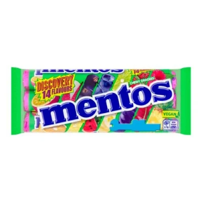 Image of Mentos Discovery 14 Flavours Chewy Dragees Rolls 3 x 37.5g