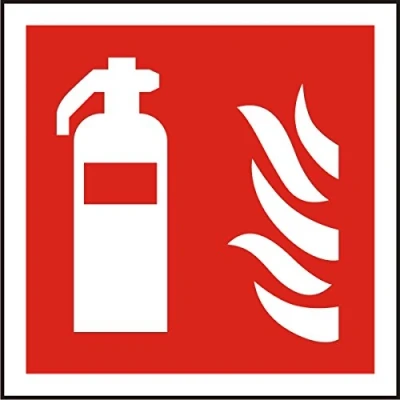 Image of Seco Fire Extinguisher &amp; Pictogram Sign, 100mm x (Pack of 5) Self Adhesive Vinyl