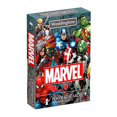Image of Waddingtons Number 1 Marvel Universe Playing Card Game, play with your favourite superheroes including Iron Man, Spider Man and Captain America, gift toy for boys, girls adults Aged 6 plus