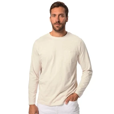 Image of JP 1880 Menswear Big &amp; Tall Plus Size L 8XL Aware Long Sleeved top Nature Melange XXXXXX Large 824732200 6XL