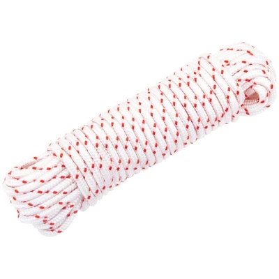 Image of vidaXL Pull Starter Cord White and Red Ø4 mm 10 m Nylon