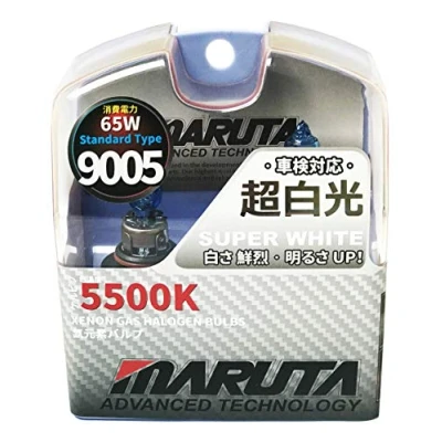Image of MARUTA® 9005 65W 12 V 5500K, Super White Series Xenon Gas Filled Headlight Bulbs (E4) With Advanced Technology