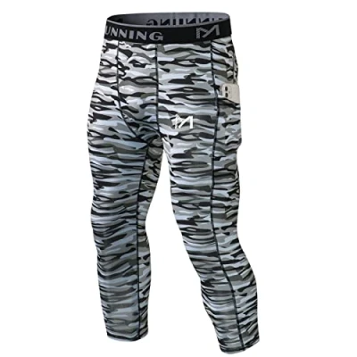 Image of MEETYOO Men&#039;s U6B Leggings, Black Camouflage, S