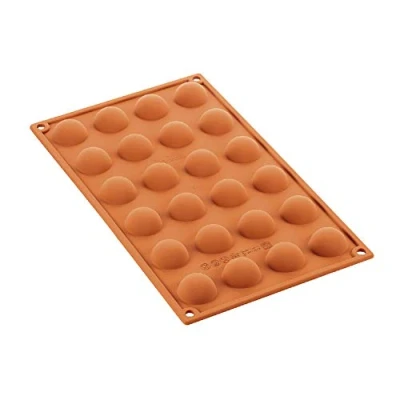 Image of silikomart 20.006.00.0065 Mould Half Sphere 30mm, Silicone, Orange