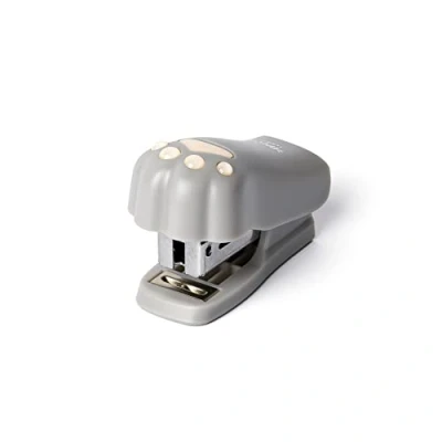Image of Legami Meow Mini Stapler, 3.2 x 4.5 cm, Plastic, Kitty Theme, Embedded Staple Remover on The Back, 1000 Metal Staples Included