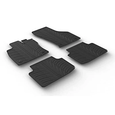 Image of Rubber Mat Set Compatible with Volkswagen Passat 3G Sedan/Variant 2014 (T Profile 4 Piece + Mounting Clips)