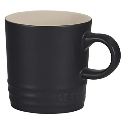 Image of Le Creuset Black Stoneware Espresso Mug