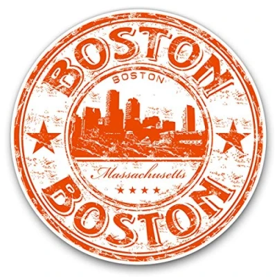Image of Vinyl Stickers (Set of 2) 7.5cm Boston Massachusetts USA America #5827