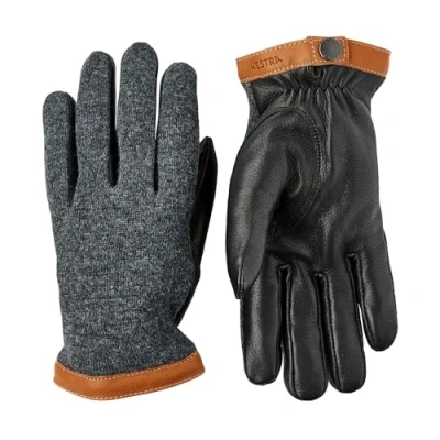 Image of Hestra Deerskin Wool Tricot Gloves Men men&#039;s leather with lining Autumn Winter 11 HS black