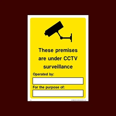 Image of CCTV These Premises are under surveillance Plastic Sign (S6) CCTV, Security, Warning, Alarmed, Surveillance, Camera, Dogs,
