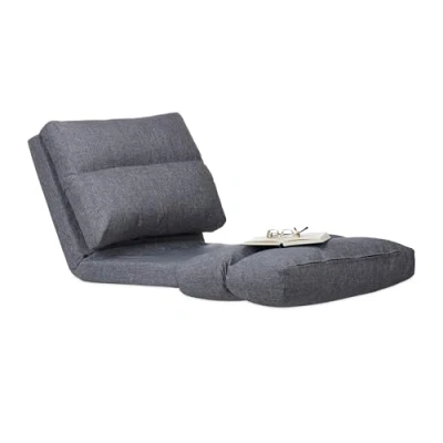 Image of Relaxdays Folding Lounger Cushion, Adjustable Backrest, Pad, For Indoor Use, 194 cm, Grey