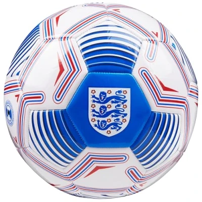 Image of England FA Football Soccer Ball for Adults Teenagers Kids Training Size 3, 4 or 5 Merchandise (White/Blue, 5)