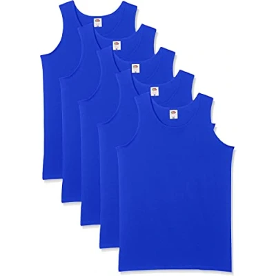 Image of Fruit of the Loom Men&#039;s Athletic Lightweight Vest, Royal, L (Pack 5)
