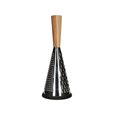 Image of Gourmet Cheese 5226054 Masterclass Large Vintage Style Conical Grater with Wooden Handle, 13 x 33 cm (5&quot; 5&quot; 13&quot;), Silver/Brown