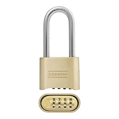 Image of Master Lock 175DLHWD Combination Lock, Brass, 2 1/4 inch Shackle