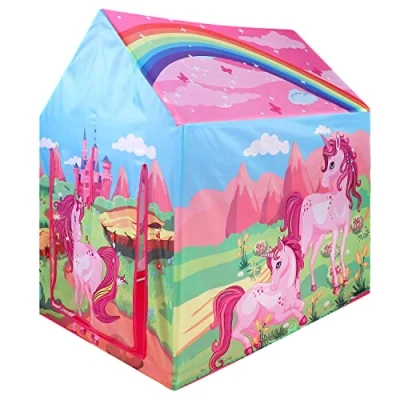 Image of SOKA Unicorn Playhouse for Kids Indoor Outdoor Foldable Play Tent Game Birthday Party Tunnel Home Bedroom Garden Camping Beach Children Boys Girls Toddler
