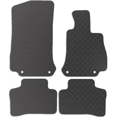 Image of Carsio Rubber Car Mats For Mercedes Benz GLC 2015+ Onwards Tailored Fit Floor Mat Set Complete Accessory Black Custom Fitted All Weather &amp; Heavy Duty, Anti Slip Backing with Clips