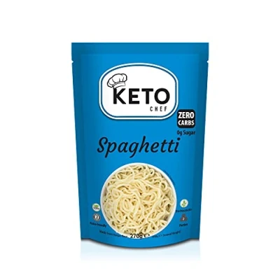 Image of Keto Chef Vegan Slim Spaghetti Pasta Paleo Friendly Instant Konjac Pasta, Zero Fat, Shirataki, Sugar &amp; Carbs, Free from, Healthy Diet Low Calorie Food Ready to Eat (270g)