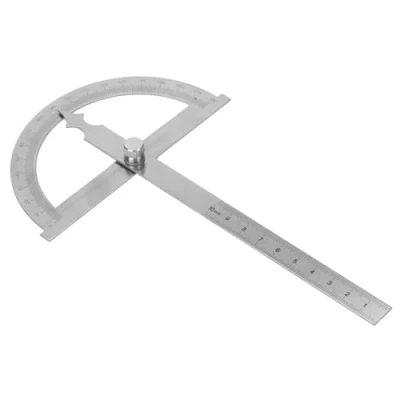 Image of 0 180 Degree Stainless Steel Protractor Goniometer Angle Finder Gauge with 15cm Ruler(120 * 150mm)