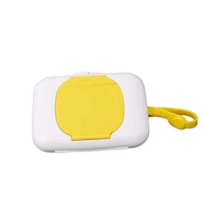 Image of Wet Tissue Dispenser Diaper Wipes Portable Stroller Baby Case (yellow)