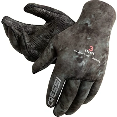 Image of Cressi Tracina Neoprene Spearfishing Gloves Camouflage Dark, Large