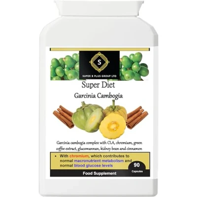 Image of Super Diet Garcinia Cambogia with Chromium for Normal Blood Glucose and Metabolism Herbal Supplement Vegetarian Gluten Free 90 Capsules