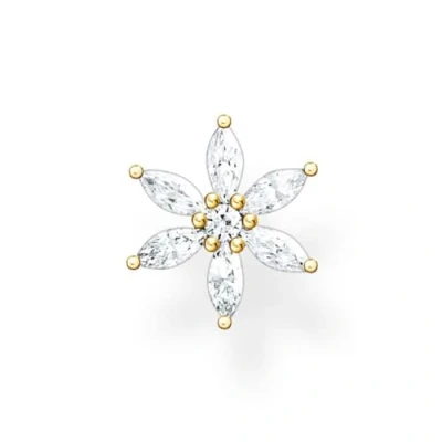 Image of Thomas Sabo Women Single Stud Earring Flower White Stones 925 Sterling Silver