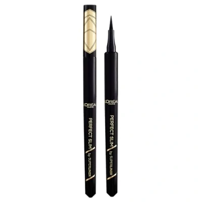 Image of L&#039;Oréal Paris eyeliner with precise felt tip for the perfect and irresistible eye make up, super liner, slim, no. 1 intense black, pack of