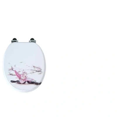 Image of 18&quot; MDF Toilet SEAT Universal Adjustable Fit Most Toilets Oval Seat┃Bathroom Standard Wooden WC +Fittings (Orchid Wooden)