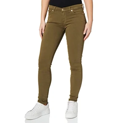 Image of 7 For All Mankind Women&#039;s The Skinny Casual Pants, Green, 2