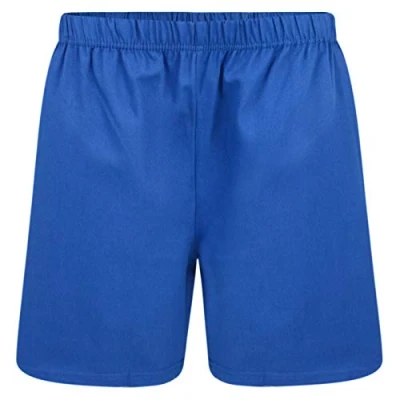 Image of Paradise Boys 2 Pack PE Shorts 5 16 Years Cotton Rugby School Football Gym Royal Blue
