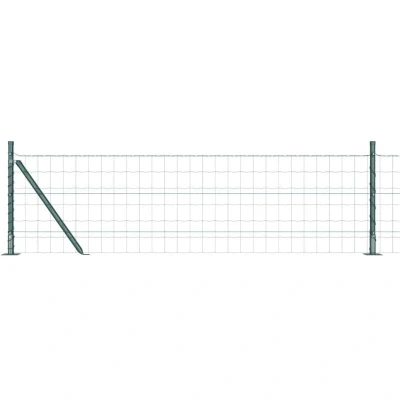 Image of Euro Fence with 13 Flanged Posts 0.6x25 m Galvanised Steel Vidaxl