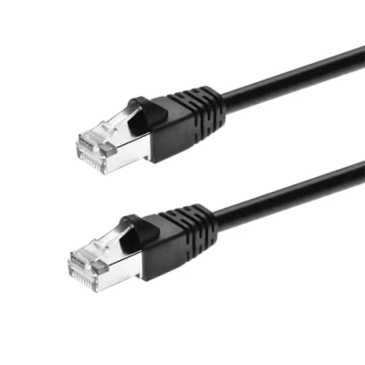 Image of Monoprice Cat6A Ethernet Patch Cable 75 Feet Black Network Internet Cord RJ45, 550Mhz, STP, Pure Bare Copper Wire, 10G, 26AWG