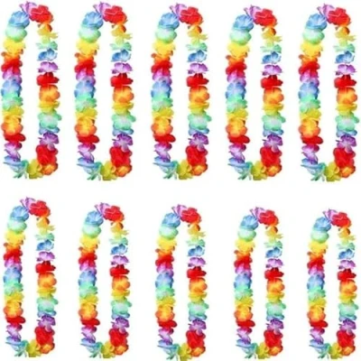 Image of Hawaiian Fancy Dress Flower Hula Lei Necklace Ladies Mens Garland