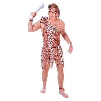 Image of Bristol Novelty AC011 Caveman Costume, Adult, Brown
