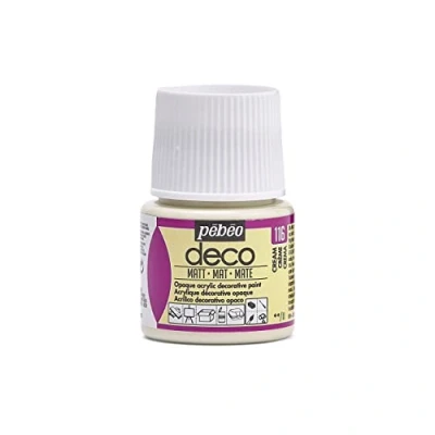 Image of Pebeo 45ml Deco Matt, Acrylic, Cream, 45 ml (Pack of 1)