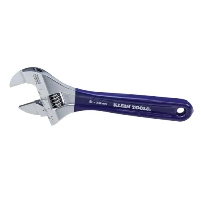 Image of KLEIN TOOLS D86936 Adjustable Wrench, Forged with Slimmer Jaw and a High Polish Chrome Finish, 8 inch