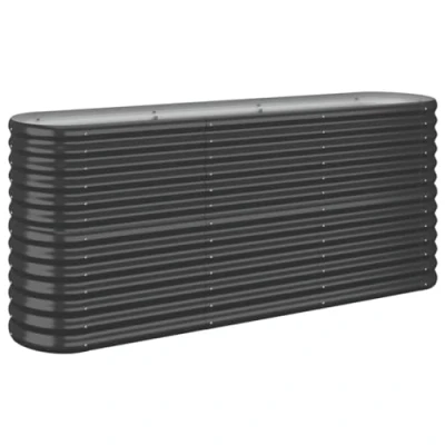 Image of vidaXL Garden Raised Bed Powder coated Steel Planter, Oval 152x40x68cm for Outdoor Gardening in Anthracite