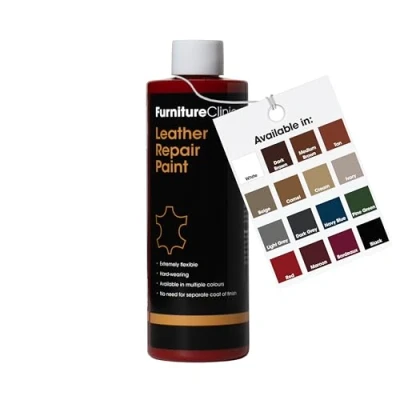 Image of Furniture Clinic Leather Repair Paint &amp; Dye Self Seal Colourant for Quick and Easy Suitable Sofas, Car Seat, Shoes, Handbag, More Red, 500ml