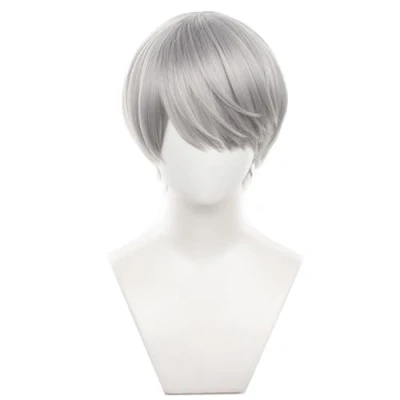 Image of Anime Wig Yu Narukami Short Silver Gray Halloween Costume Cosplay Wig,For Christmas Carnival Party