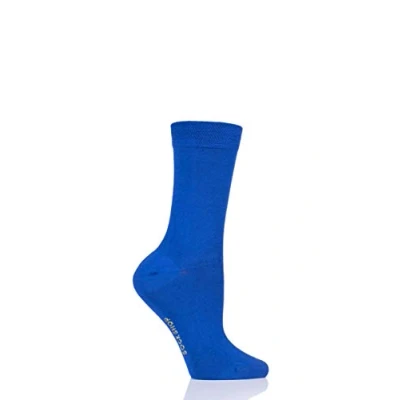Image of 1 Pair True Blue Colour Burst Bamboo Socks with Smooth Toe Seams Ladies 4 8 SOCKSHOP