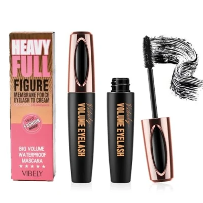 Image of Waterproof Mascara 4D Eyelash Silk Fibre Extension Lasting Lashes Long Volumizing &amp; Lengthening Black Mazzy